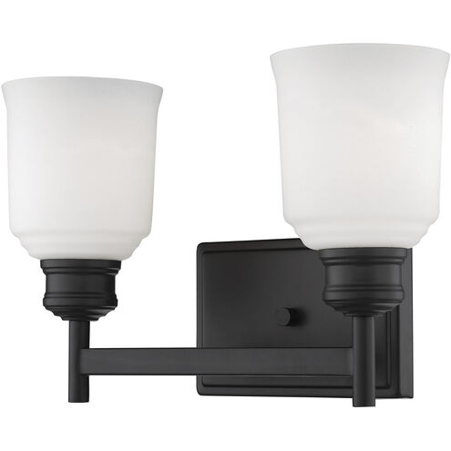 Burbank 2 Light 9.25 inch Matte Black Vanity Light Wall Light